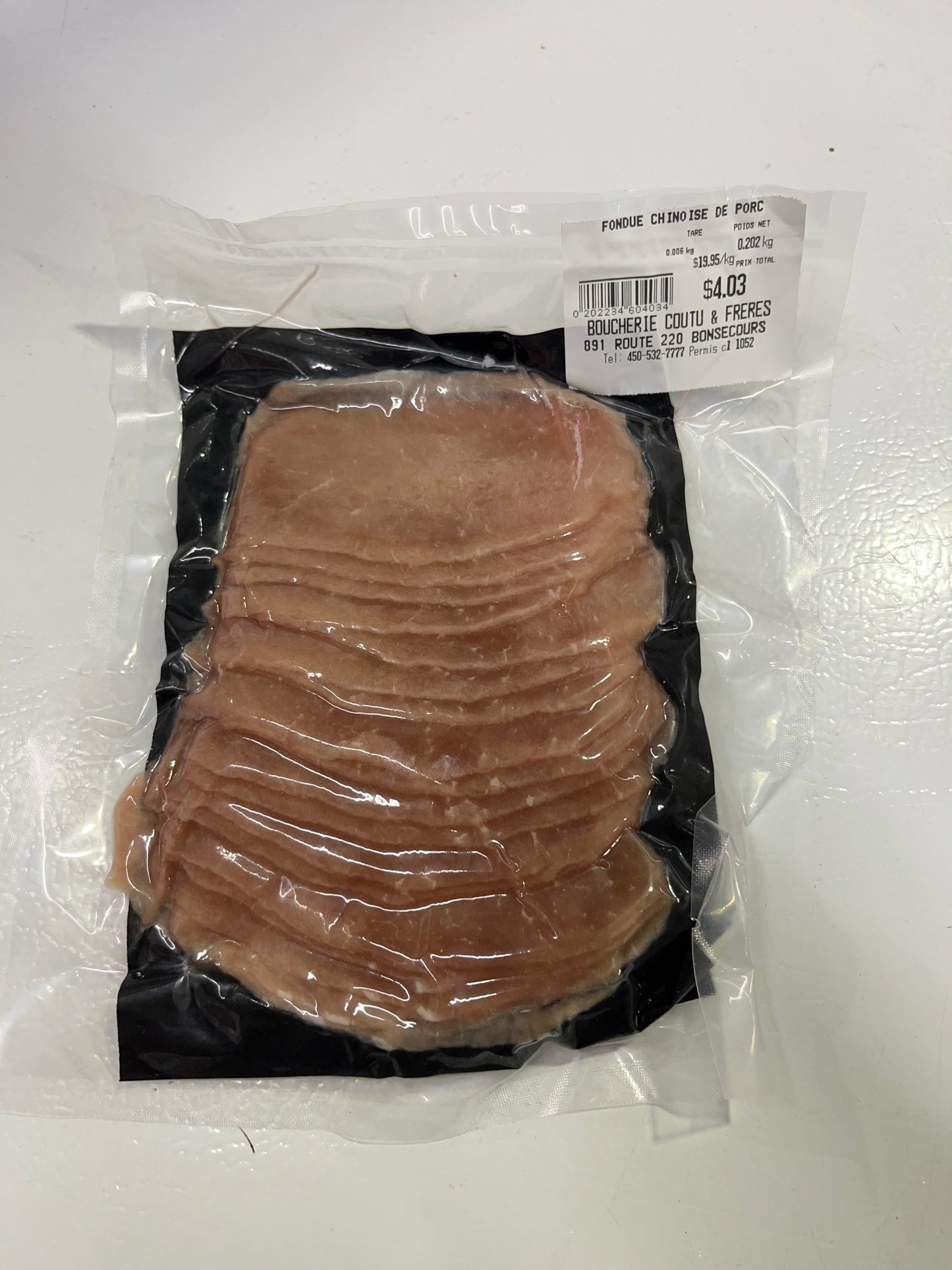 Fondu Chinoise de porc