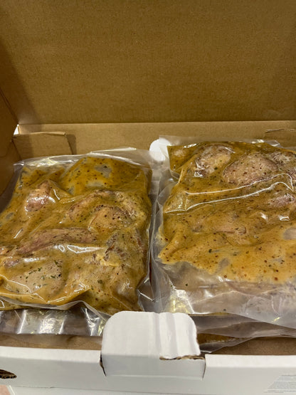Médaillons de porc sauce miel, moutarde et estragon