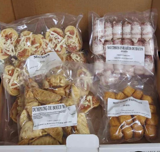 Hors d'œuvre assortis boite de 80 unités